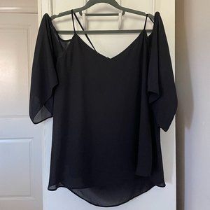 Ana A New Approach Black Shirt with Shoulder Cutout, Size L